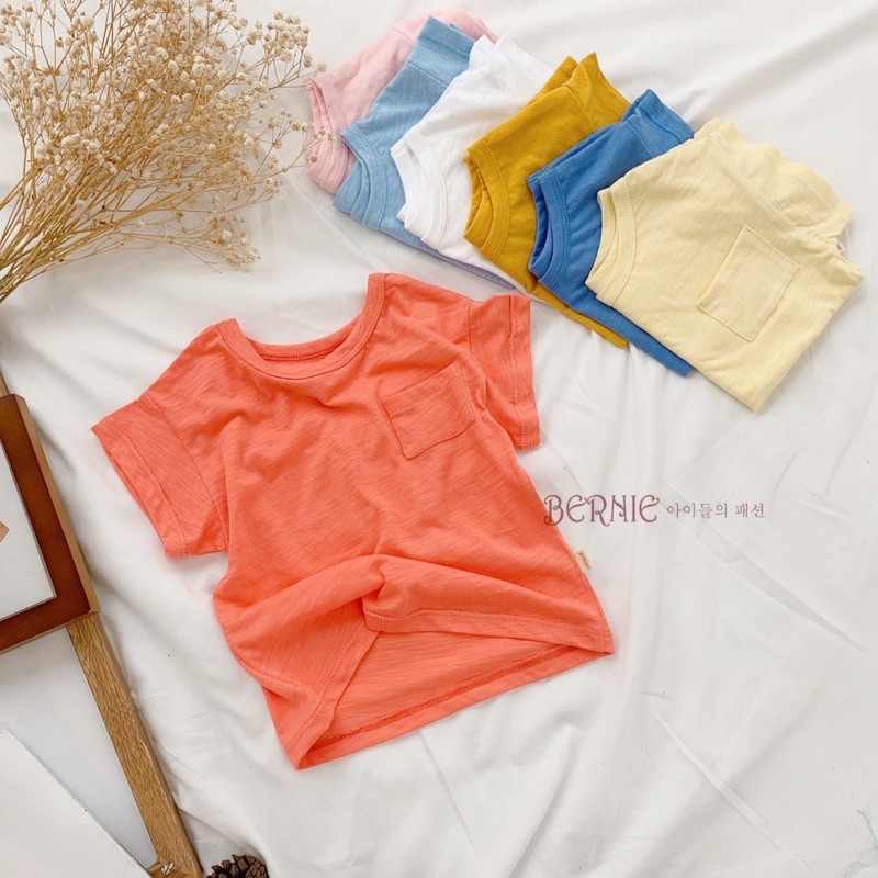 Áo phông trơn cotton xước cho bé