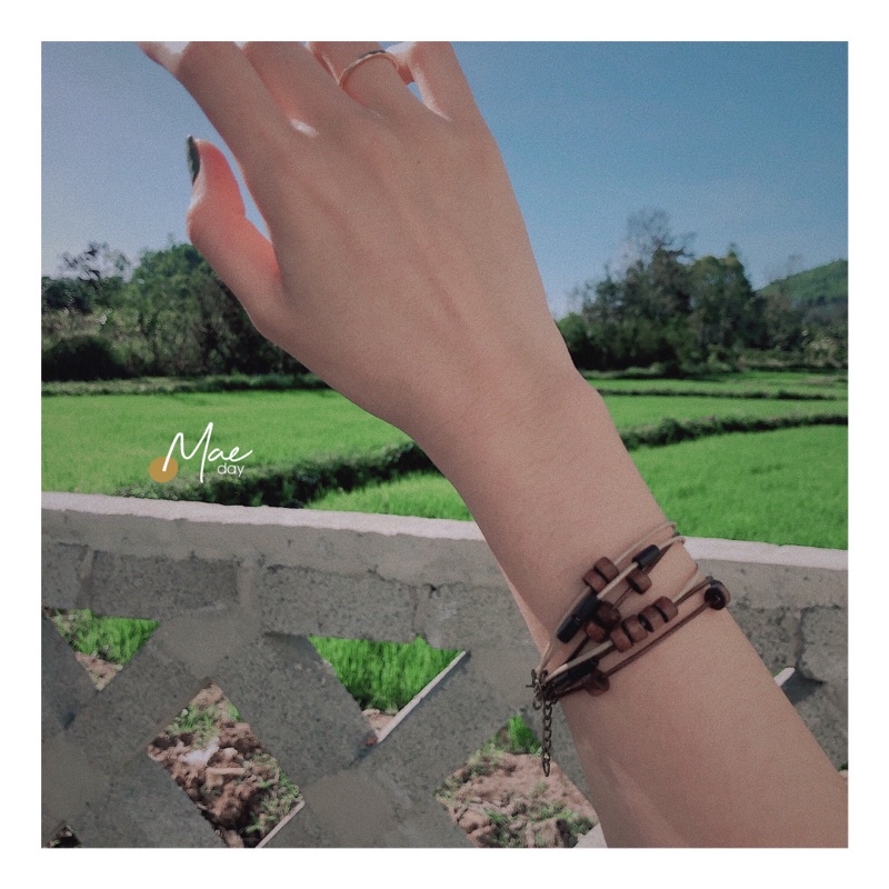 Vòng tay Kado - Vòng tay mix hạt gỗ li ti vintage