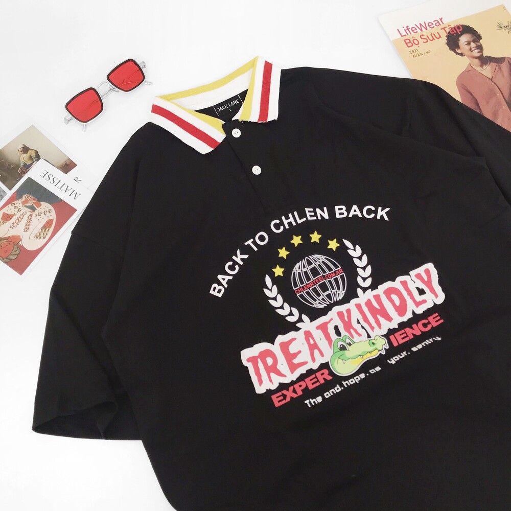 [Mã SKAMCLU7 giảm 10% Tối Đa 50K đơn 0Đ] Áo Polo oversize Treatkindly, JACKLANE, Áo polo cộc tay Unisex Jack Lane | BigBuy360 - bigbuy360.vn