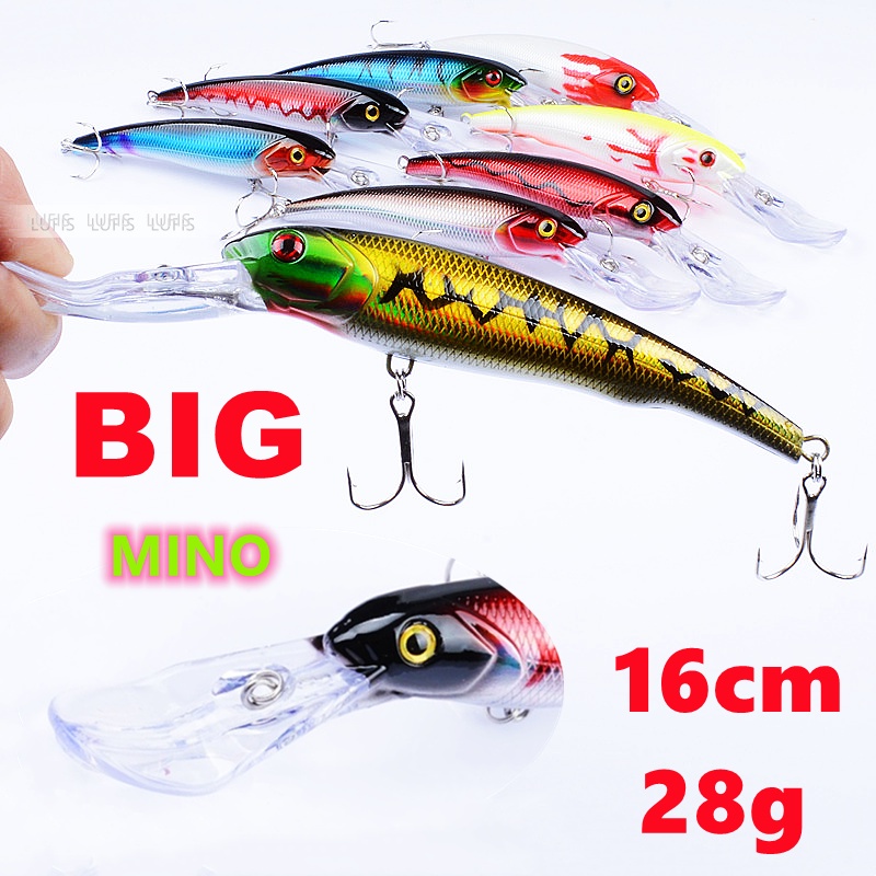 Mồi câu cá giả bằng nhựa cứng 8 màu 16cm/28g