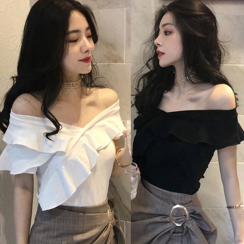 Áo thun nữ lệch vai dáng ôm