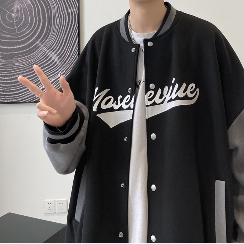 Áo khoác bóng chày dáng rộng thời trang thu đông