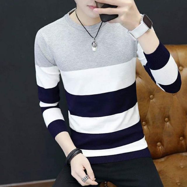 Áo len kẻ nam Quảng Châu