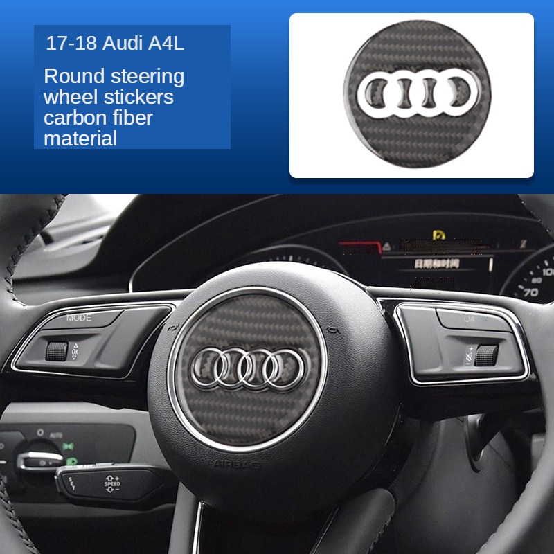 Bộ khung viền trang trí vô lăng xe hơi Audi A4 bằng sợi carbon