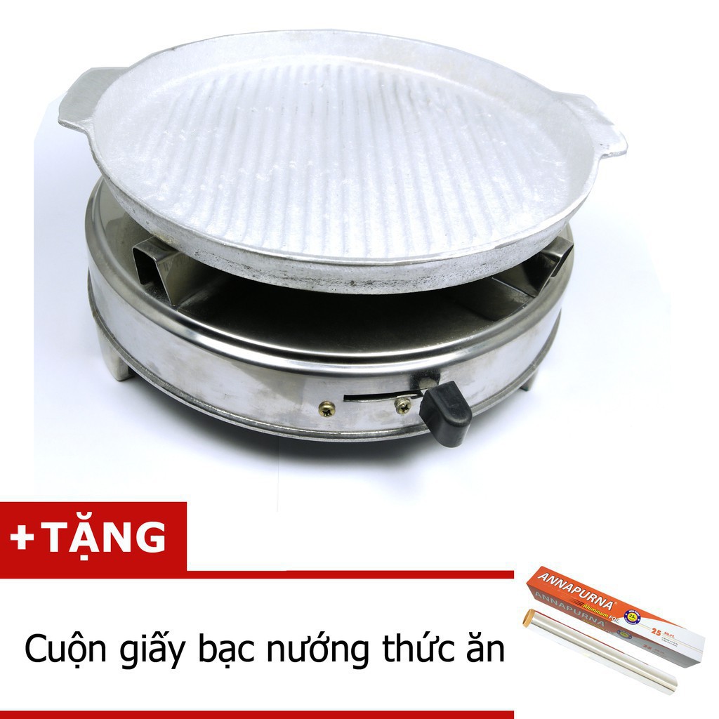 bếp cồn nướng, chảo gang nướng cồn tặng giấy bạc