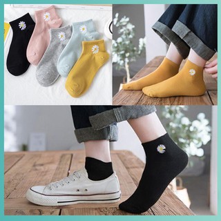 TẤT VỚ NAM NỮ MANG GIÀY CỔ TRỤ HOA CÚC 300 SIÊU DỄ THƯƠNG HOT TREND.