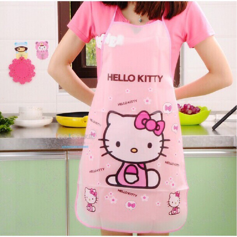 Tạp Dề Nấu Ăn Chống Thấm Nước Và Dầu Hình Hello Kitty Dễ Thương