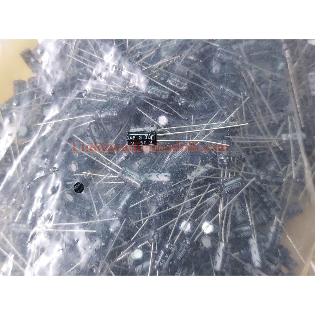 20 cái Tụ hóa 3.3uf 50v phân cực mới 100%.
