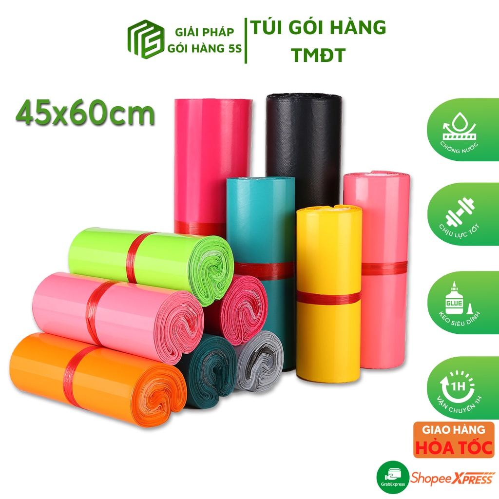 Túi Gói Hàng, Túi Đóng Hàng Niêm Phong Sẵn Keo Dán Miệng 5S Kích Thước 45x60cm