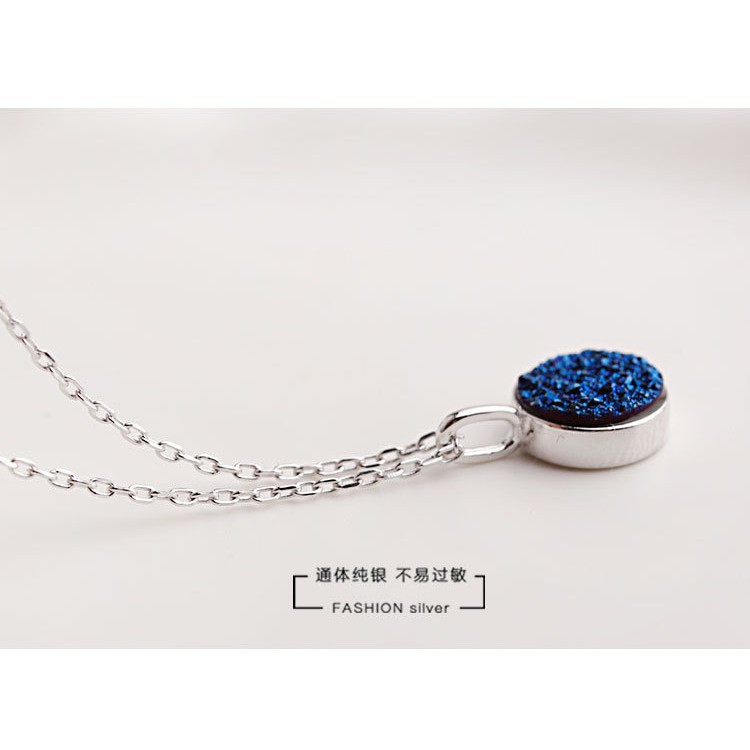 Vòng cổ tinh thể xanh - Bạc 925