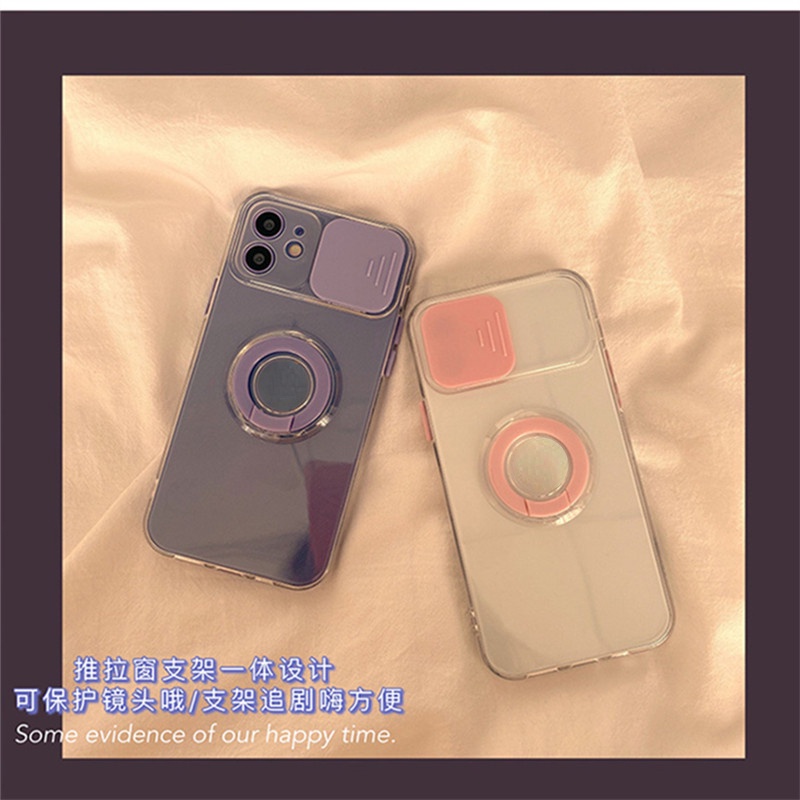 For Iphone 14 Pro Max Ốp điện thoại TPU bảo vệ camera kèm móc xỏ ngón cho for Iphone 14 13 Pro Max 12 11 Pro Max Xs Xr 8 7 Plus Trượt rõ ràng Bảo vệ ống kính máy ảnh Chống va đập Nắp lưng TPU mềm chống va đập