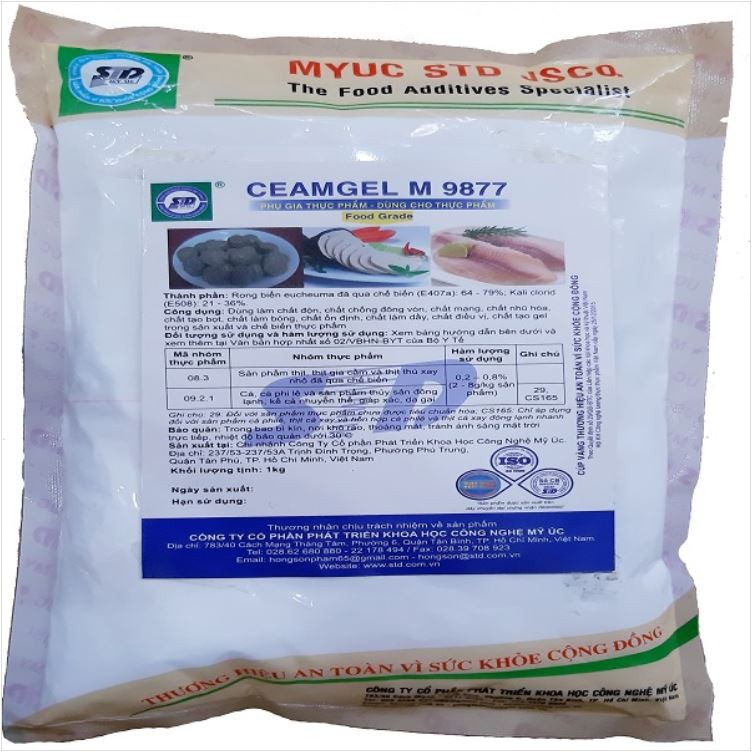 Phụ gia ăng cường độ cứng, độ giòn cho các sản phẩm thịt cá chế biến giò chả, xúc xích, cá _CEAMGEL M9877