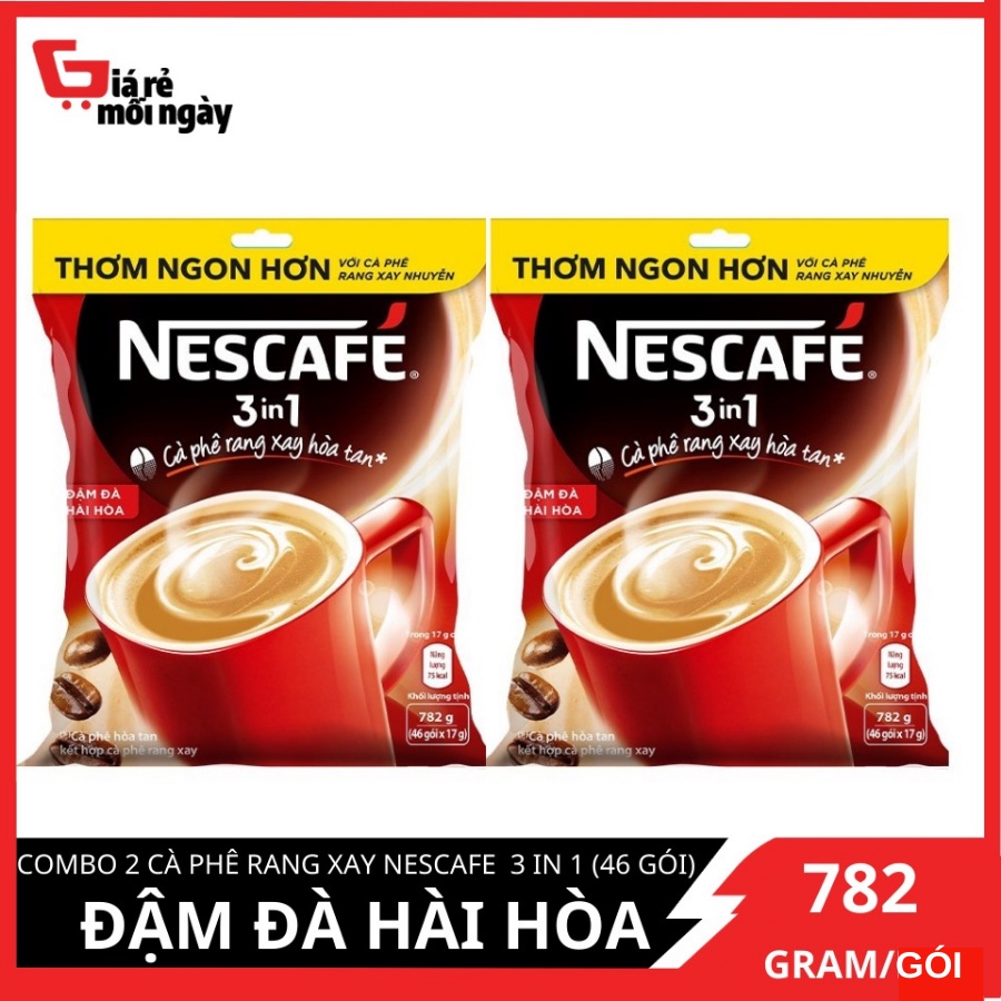 Combo 2 Cà phê Việt Nescafe Cà Phê  Sữa 3 In 1 (46 góix2) 782g