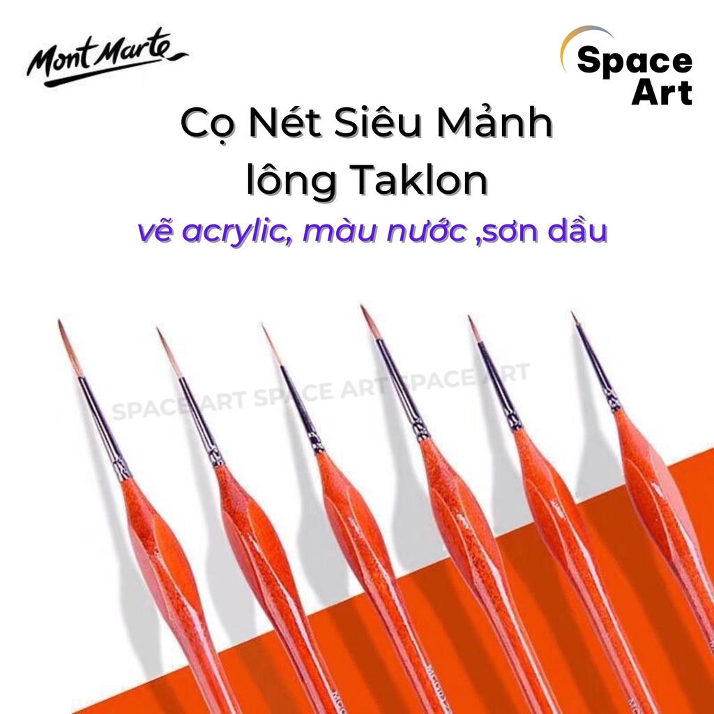 Cọ tỉa nhọn Taklon Detailer/Liner MONT MARTE size 5/0 nét dài và nét ngắn