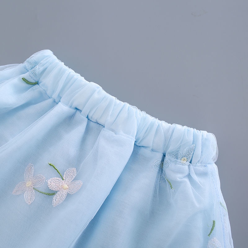 Đầm Công Chúa Phối Lưới Mỏng Thời Trang Phong Cách Phương Tây Kiểu Mới Cho Bé Gái