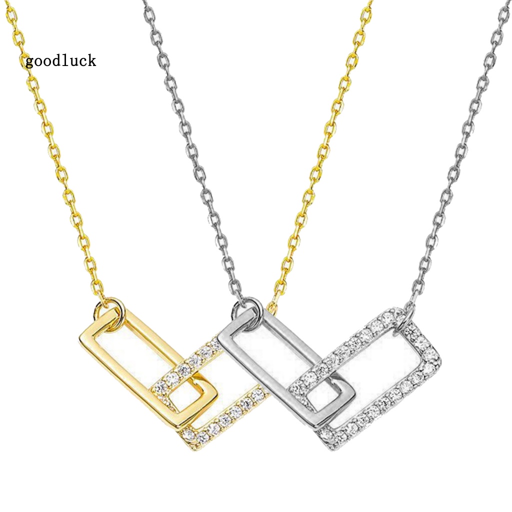 Chúc may mắn| Dây Chuyền Hai Lớp Mặt Vuông Thời Trang Dành Cho Nữ