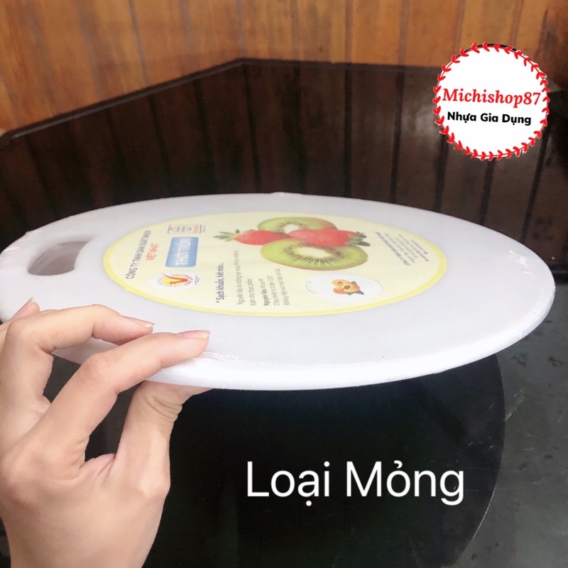 Thớt Nhựa Tròn 3 Size Loại Dầy - Mỏng Nhựa Việt Nhật Cao Cấp Kháng Khuẩn Nhà Bếp