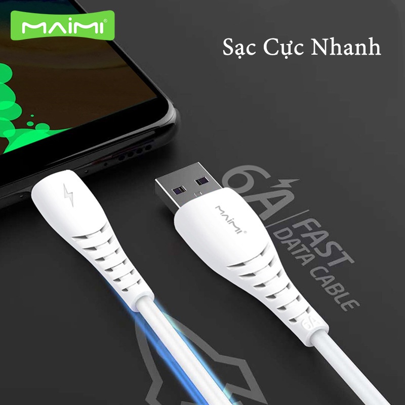 Cáp sạc nhanh iphone samsung xiaomi 6A siêu tốc độ  MAIMI X39 dài 1 mét