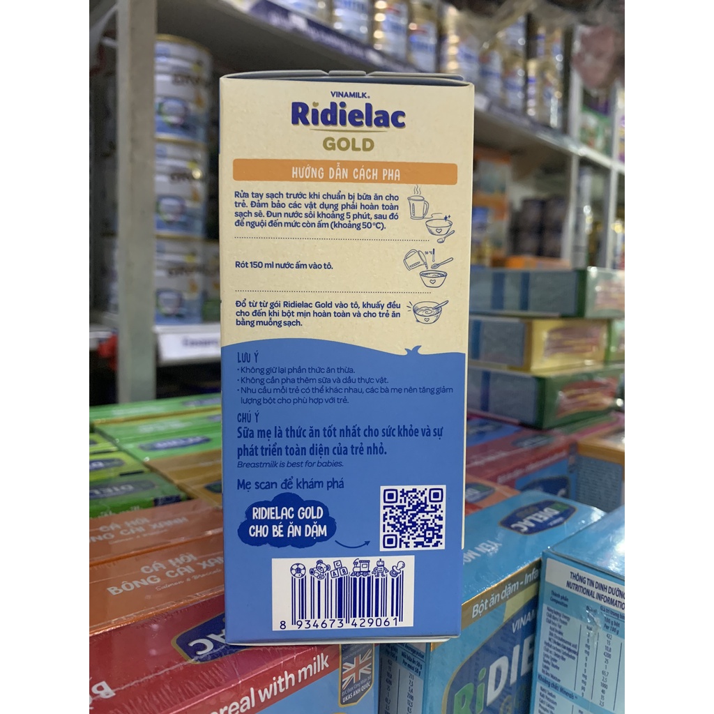 BỘT ĂN DẶM RIDIELAC GOLD 4 Gói VỊ NGỌT - HỘP GIẤY 200G