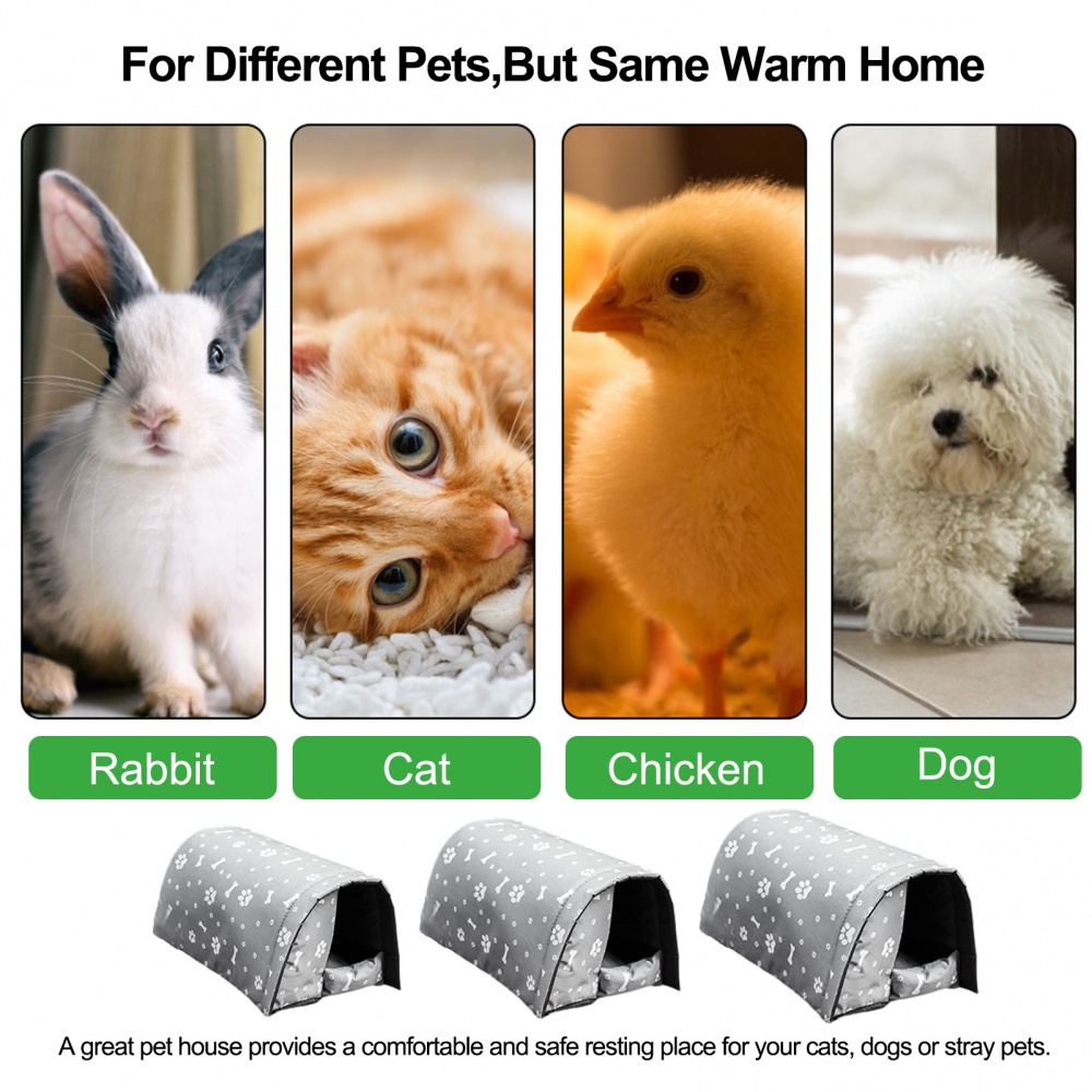 Ngôi nhà màu xám cho thú cưng không thấm nước Nơi trú ẩn cho mèo ngoài trời cho chó nhỏ Vải Oxford và sang trọng cho vườn nhà ngoài trời trong nhà