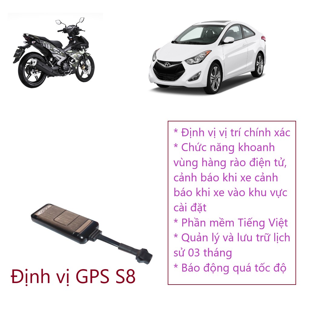 L?i khen ng?i ?áng giá Định vị xe máy, ô tô S8, S8 plus định vị chính xác vị trí, phần mềm full tiếng Việt, chống trộm x