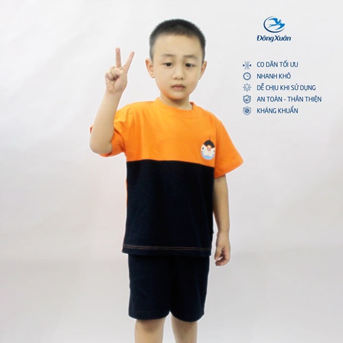 Bộ quần áo ngắn tay bé trai xuân hè Dệt Kim Đông Xuân AQ6279