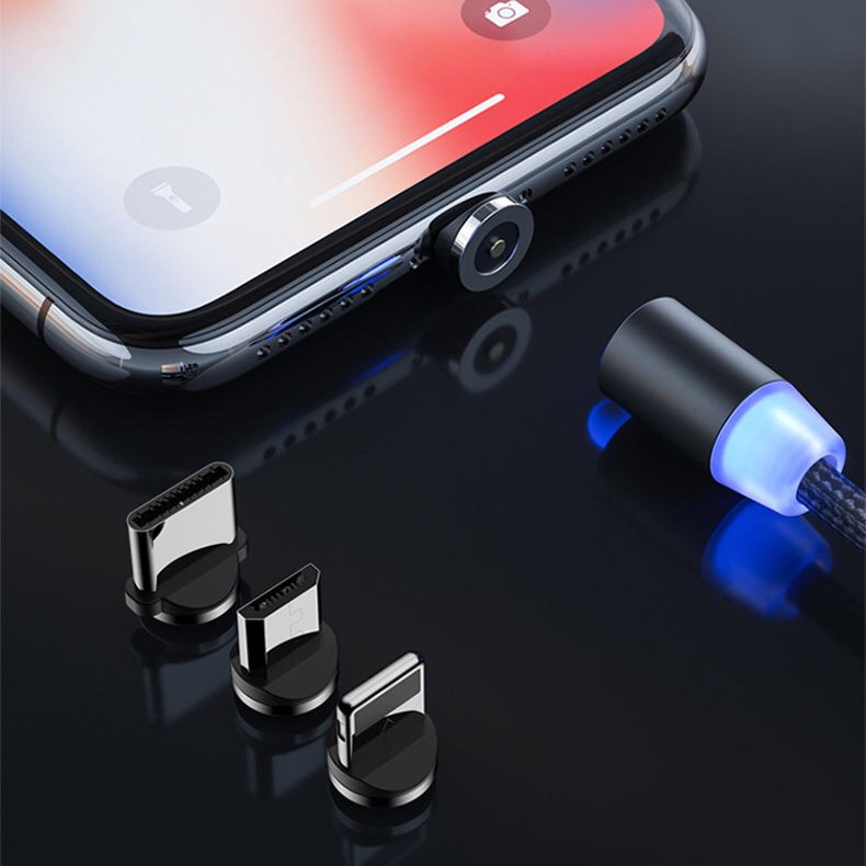 Cáp sạc nam châm tự hút 3 đầu nối Lightning, Type C, Micro USB - Shin Case