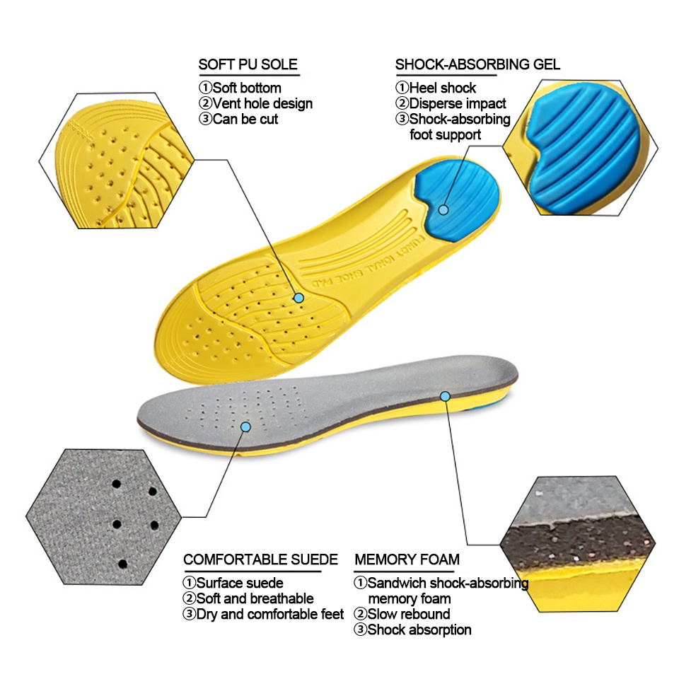 Miếng Lót Giày Thể Thao Thoáng Khí Thấm Hút Mồ Hôi Thoáng Khí