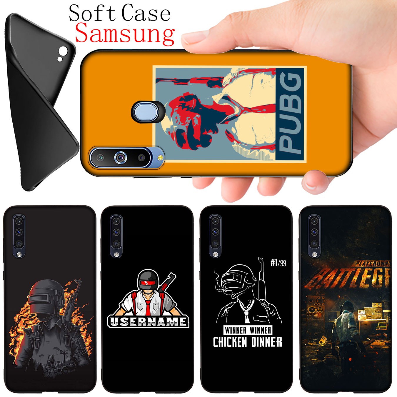 Ốp điện thoại silicone TPU mềm in hình PUBG màu đen mềm cho Xiaomi Redmi K30 K20 S2 Go 7A Note 7 Pro