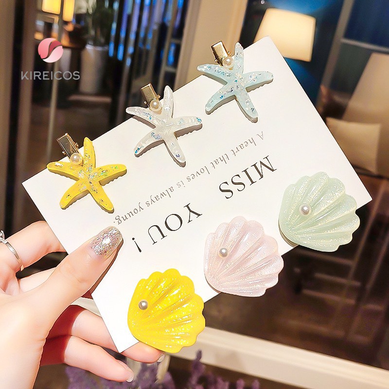 Set 2 Kẹp Tóc Sao Biển Và Sò Cao Cấp