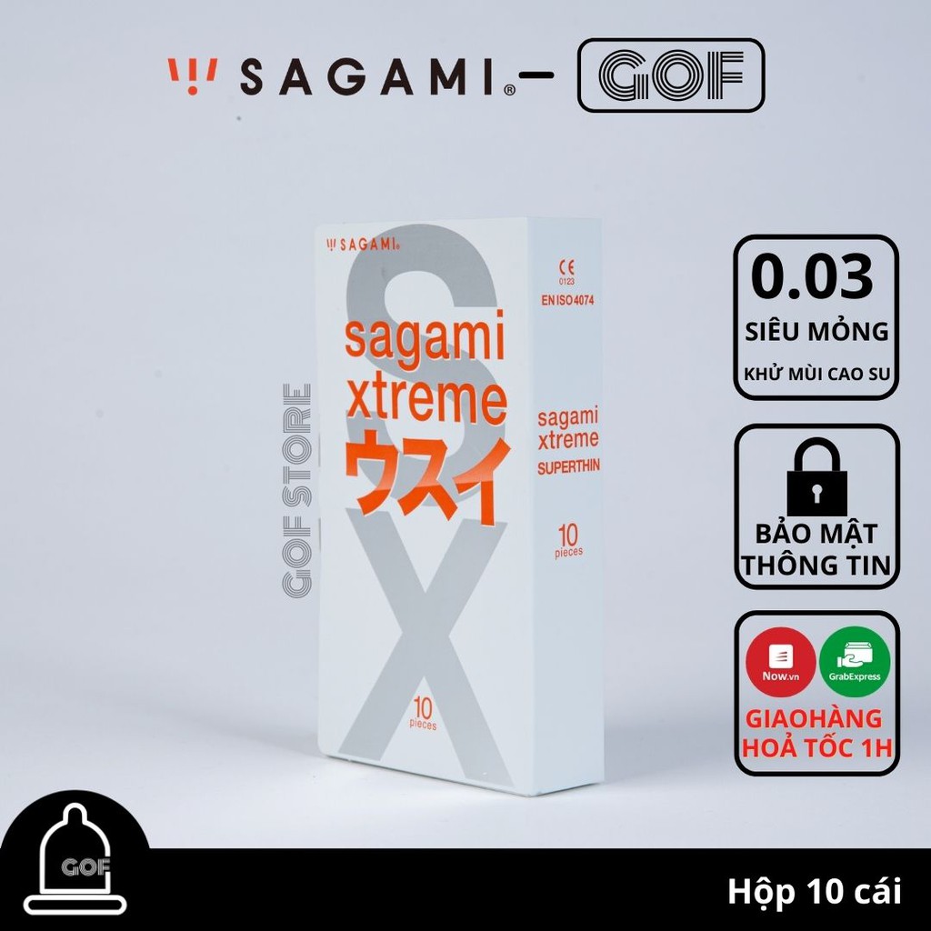 Bao cao su Sagami Xtreme Super thin Top siêu mỏng thế giới Hộp 10 cái Nhật Bản - GoF