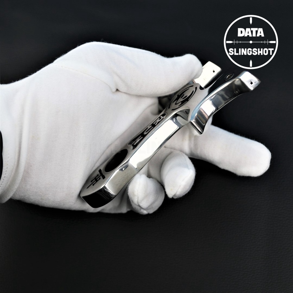 Ná Cao Su Inox CNC Đầu Lâu TH Chạc 8 Mài Bo Cạnh Hoàn Thiện gắn sẵn 2 ốc Titan - Chạc kẹp - DATA SlingShot