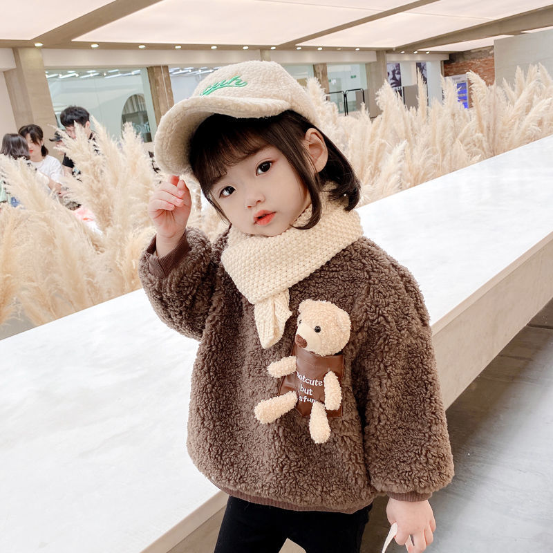 Áo Nỉ Dài Tay Có Mũ Thời Trang Hàn Cho Bé Gái 2020