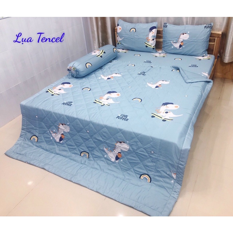 SET 5 MÓN DRAP VỎ GỐI CHĂN VẢI TENCEL MỀM MÁT (inbox size & mẫu)