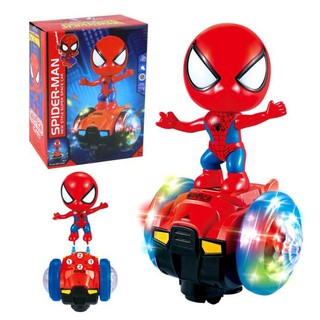 Đồ chơi người nhện xoay 360 độ phát nhạc có đèn Spider-Man