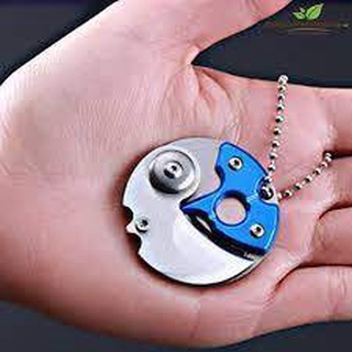 Móc khóa dao mini gấp gọn hình đồng tiền tiện lợi