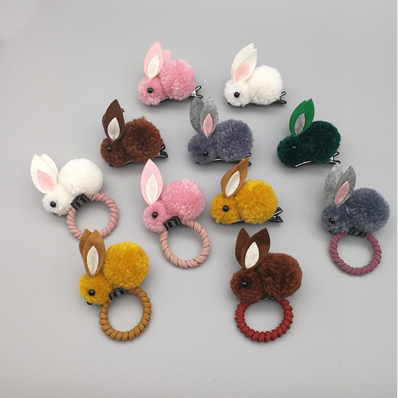 1 Dây Cột Tóc Co Giãn Hình Thỏ Dễ Thương