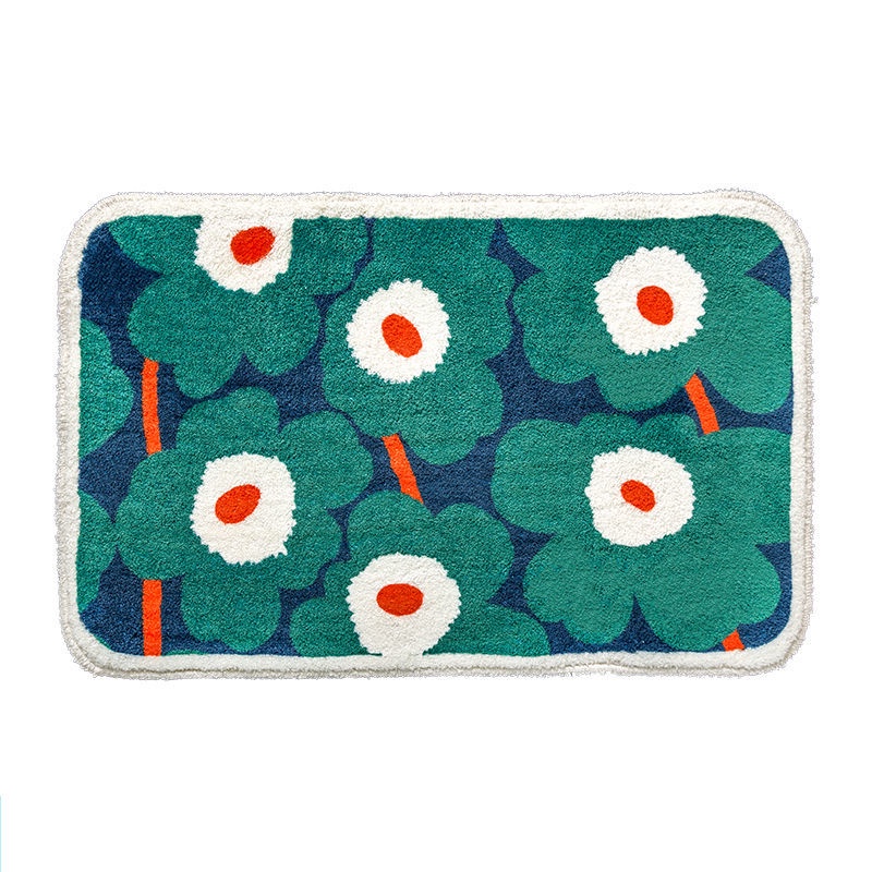 Thảm Chùi Chân Chống Trượt Thấm Hút Tốt In Họa Tiết Hoa Xinh Xắn Trang Trí Nhà Cửa