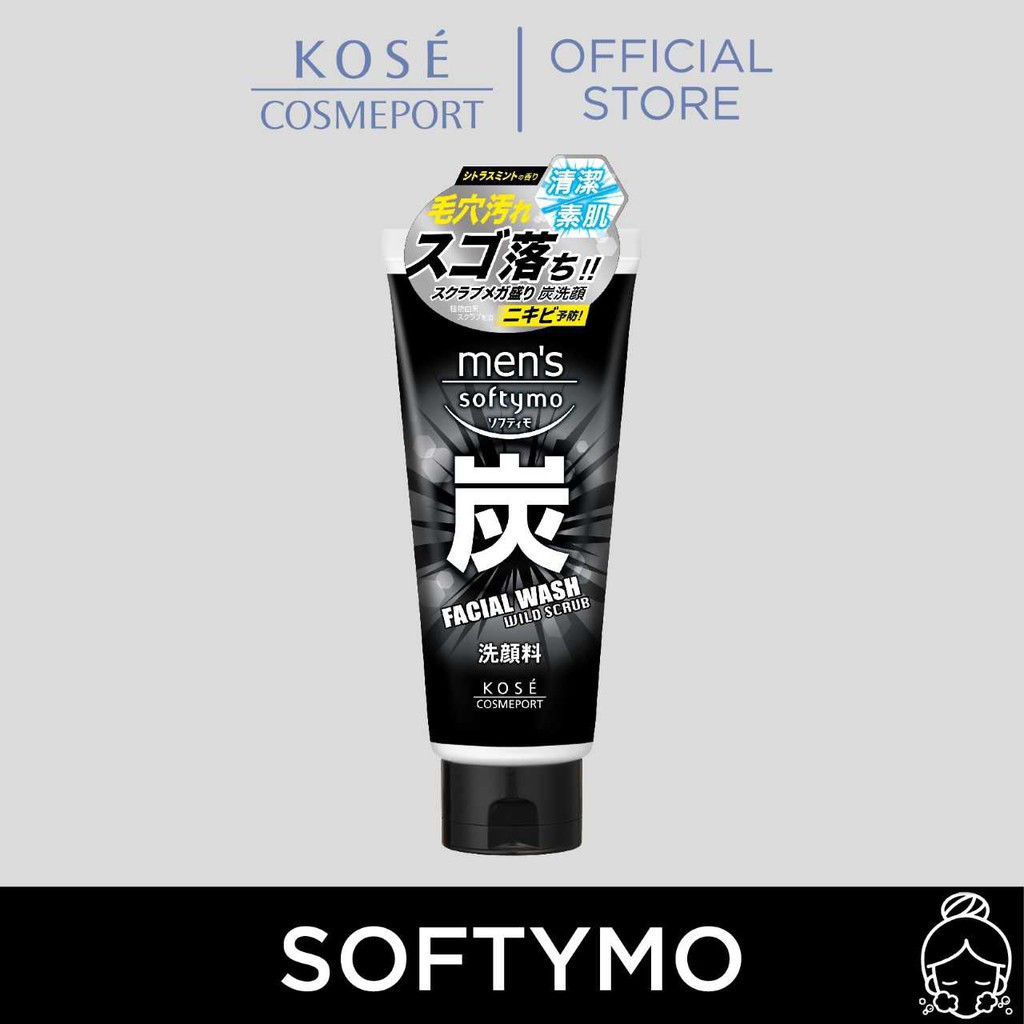 Sữa rửa mặt nam  Kose Men's Softymo Facial Wash Wild Scrub 130g