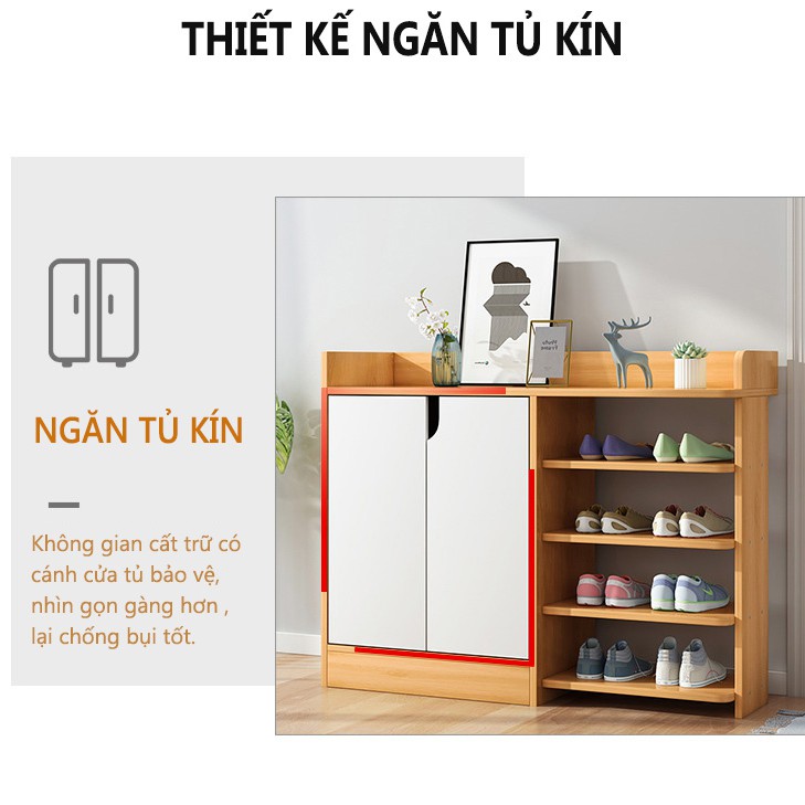 Kệ giày giá để giày dép phòng khách gỗ cao cấp đa ngăn đa năng phong cách bắc âu FU300Y