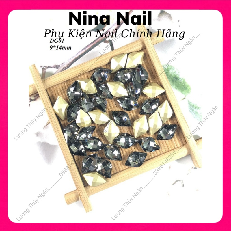 Đá Khối Gắn Móng ,Đá Khối Nail Mã DG size 9*14mm Siêu Sáng