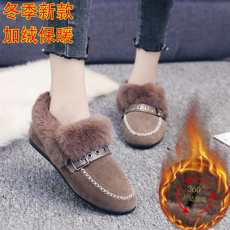Giày Bốt Lót Nhung Cotton Đế Bằng Mũi Tròn Phối Lông Ấm Áp Kiểu Hàn Quốc Thời Trang Mùa Đông 2020 Mới Cho Nữ | BigBuy360 - bigbuy360.vn
