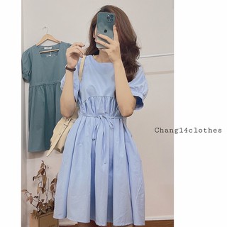 Váy thô babydoll có dây cột eo 5 màu đen,trắng,xanh ,be