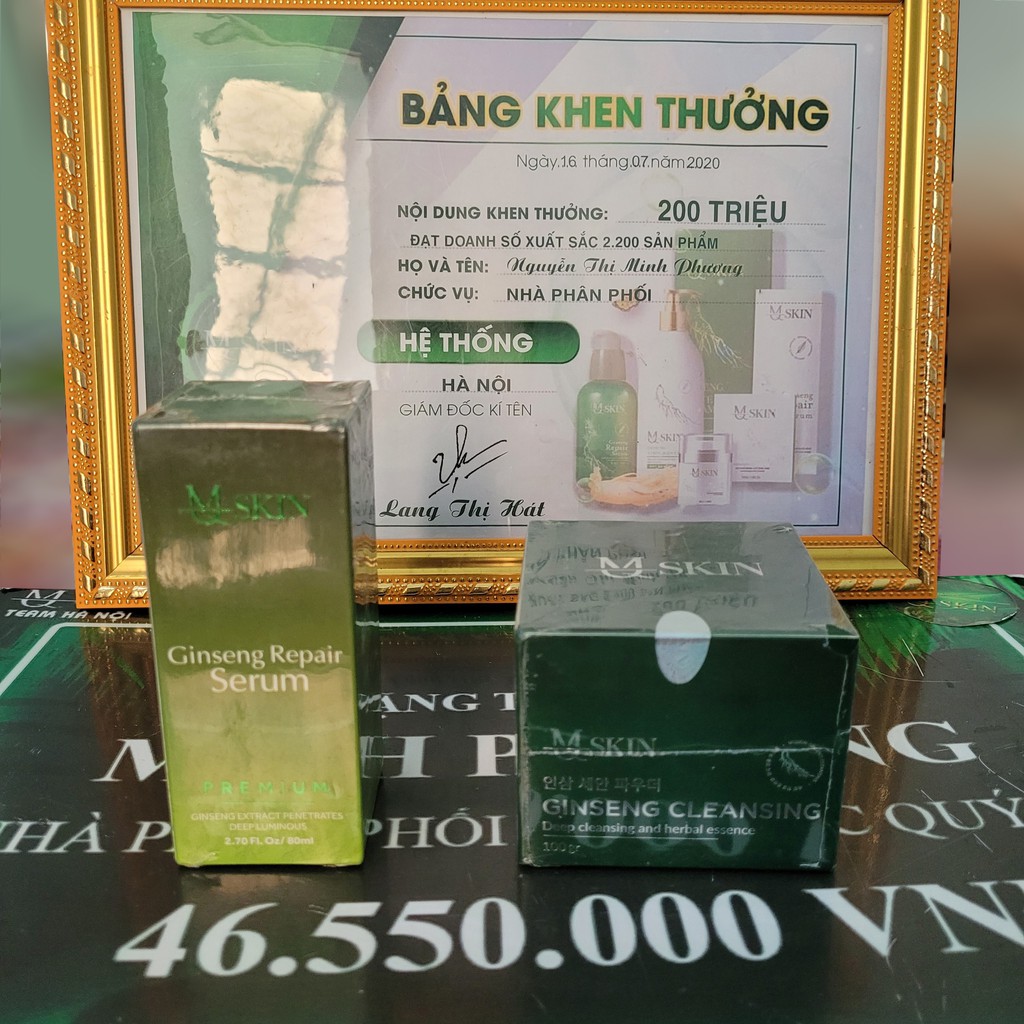 Combo Tái Tạo Da Nhân Sâm Vip Không Sưng Mq SKin và Bột Rửa Mặt Mq Skin Chính Hãng giúp tái tạo da