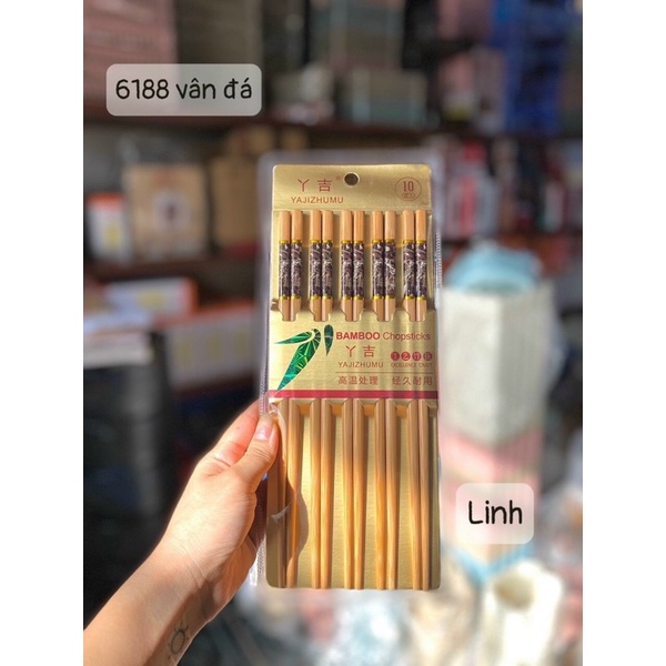 Đũa tre cao cấp xuất khẩu vân đá, Đũa tre hoa bamboo