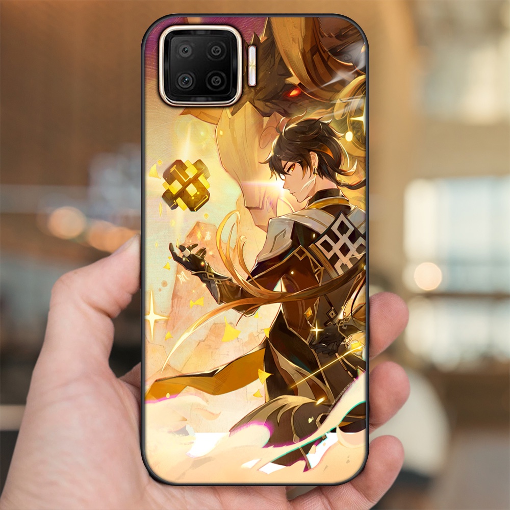 Ốp lưng Oppo A73, A93 4G viền đen in hình Zhongli Genshin Impact