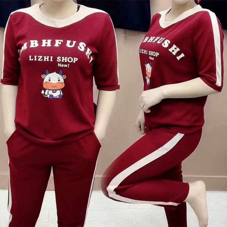 [RẺ VÔ ĐỊCH]Bộ đồ nữ thời trang cao cấp, Vải thun cotton họa tiết in chuẩn đẹp như hình