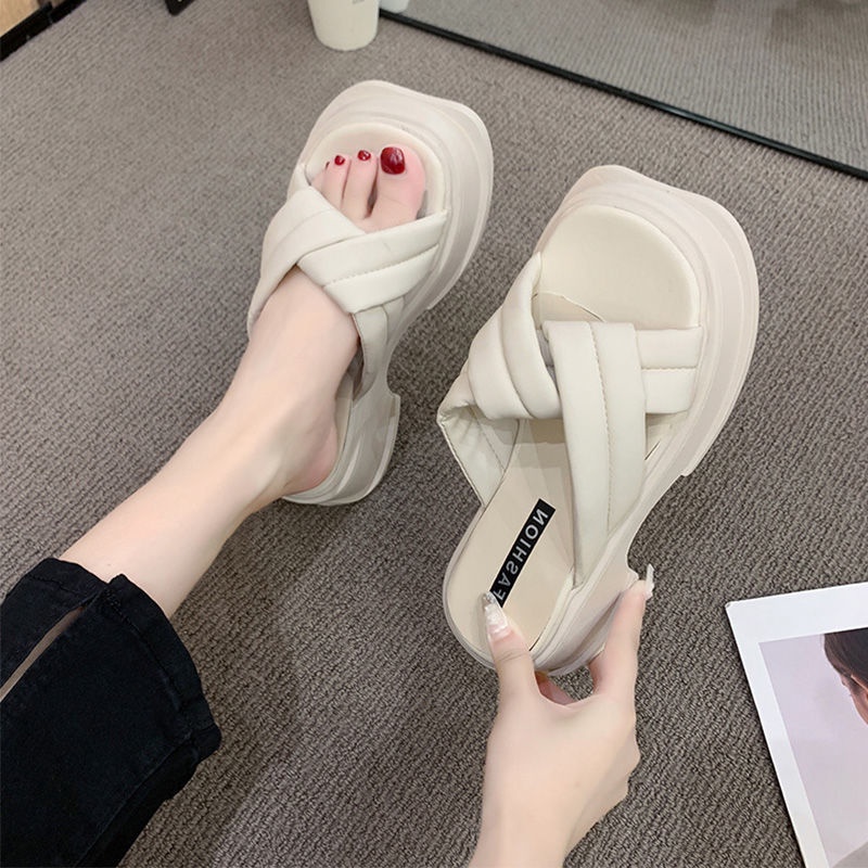 Dép Sandal Đi Biển Đế Dày Mũi Vuông Thời Trang Mùa Hè