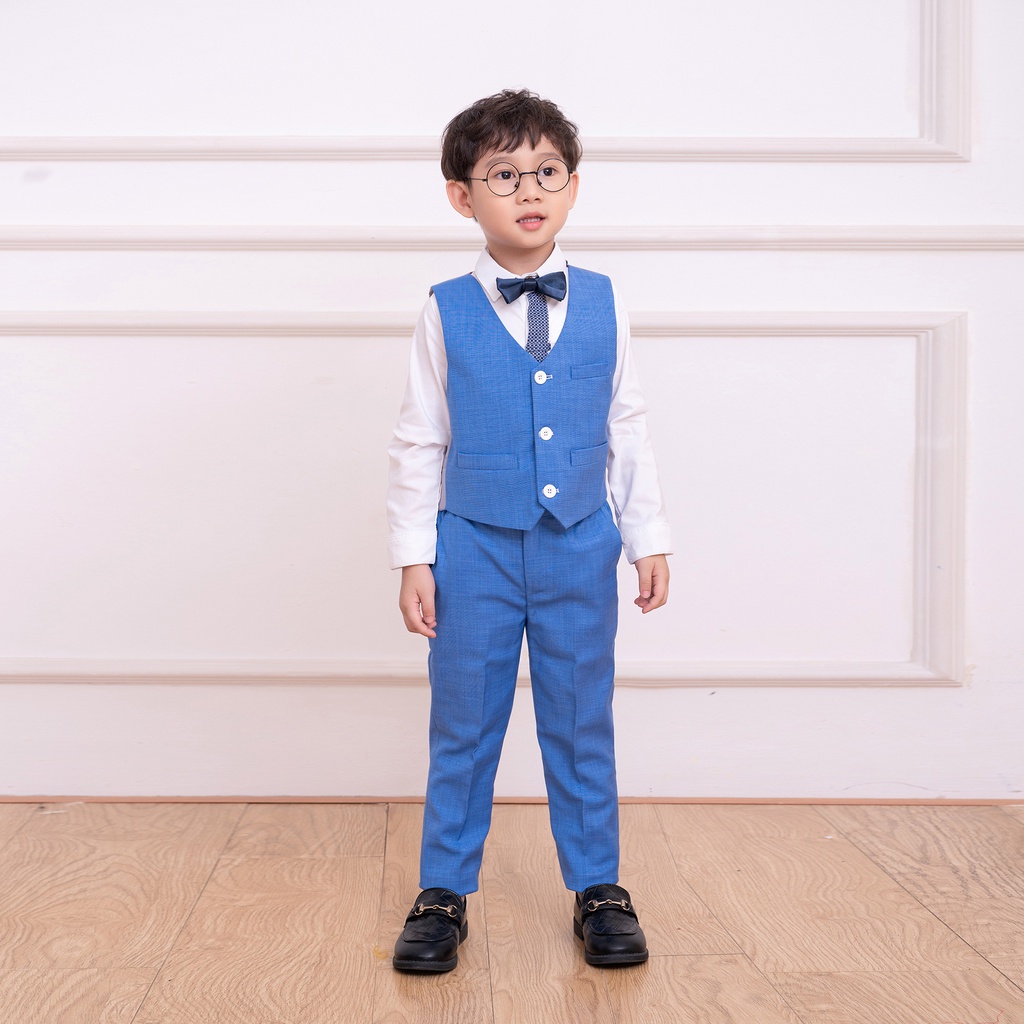 Bộ vest bé trai SANRO KIDS màu xanh sáng
