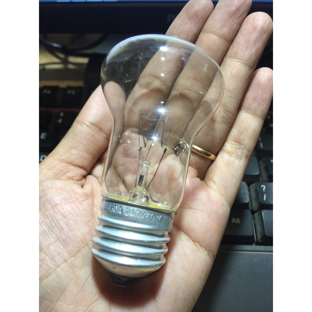 Bóng đèn sợi đốt 60W đui E27, ánh sáng vàng dùng cho đèn học, sưởi ấm